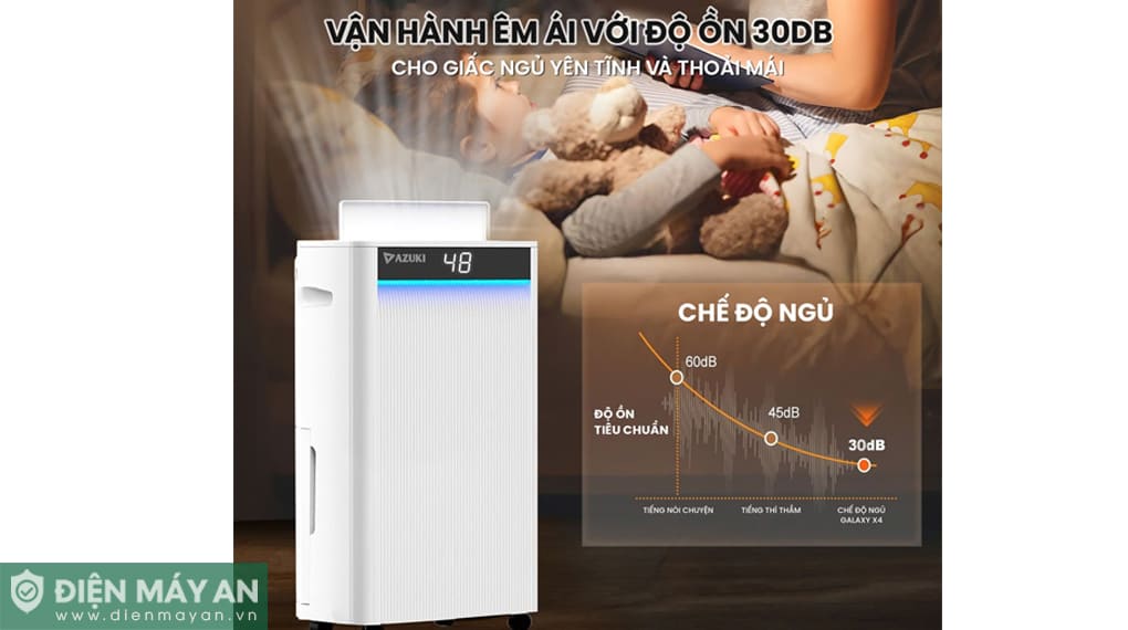 Máy lọc không khí và hút ẩm Azuki Galaxy X4